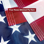 American Flag 4x6 FT Embroidered Stars, Sewn Stripes, Brass Grommets USA US Flag Polyester Long Lasting for Outdoor Use