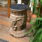 ZOEJADE Maharajah Elephant Lotus Statue Resin Stool Majestic Pedestal Sculpture Antique Buddha Collectibles Outdoor Garden Table Stand Holder for Home Courtyard Lawn Patio Decor Indoor Good Luck