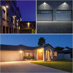 LAMPHOME LED Flood Lights Outdoor 15/20/35W and 3000/4000/5000K Adjustable 3900Lm,Dusk-to-Dawn Sensor o Dawn Flood Light for Yard, Garage, Garden,UL Listed, Includes Knuckle Mount UL Listed