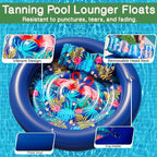 JAMBO Huge Round 76 x 76 Tanning Pool Lounger, Pool Float, Inflatable Sun Tanning Pool Float, Tanning Chair, Pool Floats Adult, Water Lounge Raft Pool Lounger Adults, Tanning Raft Sunchill Tanning Bed