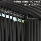Gazebo Universal Replacement Privacy Curtain,12'×14' Gazebo Outdoor Waterproof Curtains, 4-Panels Sidewall Curtains with Double Zipper for Patio Canopy, Garden and Backyard (Curtain Only)