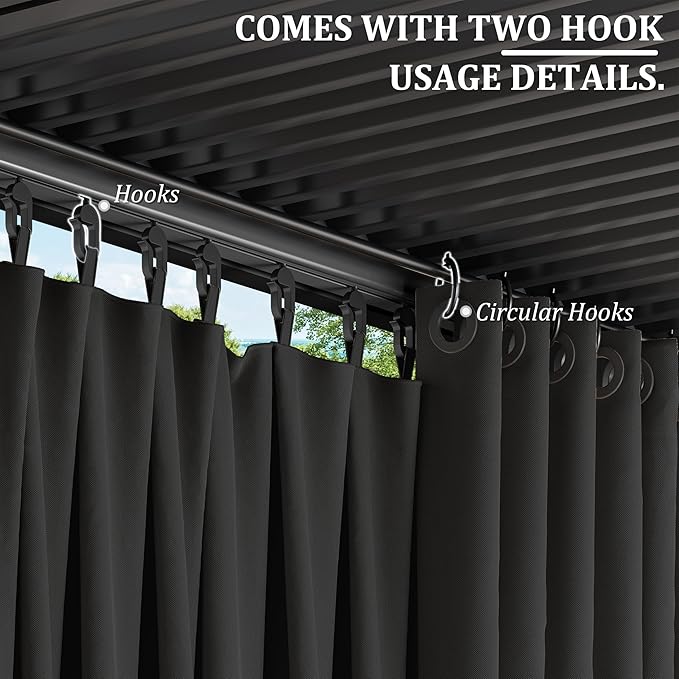 Gazebo Universal Replacement Privacy Curtain,10'×10' Gazebo Outdoor Waterproof Curtains, 4-Panels Sidewall Curtains with Double Zipper for Patio Canopy, Garden and Backyard (Curtain Only)