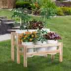 Greenes Fence Two-Tiers Six Bucket Elevated Cedar Wood Garden Frame, 43 in. x 30 in. x 30 in. - Made in USA with North American Cedar
