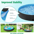 Yaheetech Foldable Dog Pool Collapsible Hard Plastic Dog Swimming Pool Portable Pet Pools Doggie Wading Pool Bath Tub for Puppy Small Medium Large Dogs, 71 x 12 Inches Black，Used