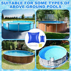 Hungdao 4ft Pool Pillow Cover for Above Ground with 12 Pcs Inflatable Pool Cover Weight with Hook Winter Ice Antifreezing Hanging Bag with Rope and Connection Buckle(Royal Blue,4ft,Square)