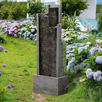 49.6" H Garden Fountains Outdoor Modern Cascading Indoor Water Fountain Tall Floor - Standing Fountain with Lights for Garden, Patio, Yard, Deck and Home Art Decor