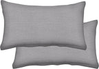 Honeycomb Outdoor Lumbar Toss Pillow Set, 20" W x 12" L, Heathered Solid Grey Outdoor Pillows