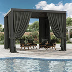 Gazebo Universal Replacement Privacy Curtain,10'×10' Gazebo Outdoor Waterproof Curtains, 4-Panels Sidewall Curtains with Double Zipper for Patio Canopy, Garden and Backyard (Curtain Only)