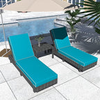 Chaise Lounge Cushions Outdoor Furniture 80 x 26 Inch Patio Lounge Chair Cushions 4'' Thick Waterproof Outdoor Chaise Cushion Weather Resistant Pool Lounger Cushion(Turquoise)