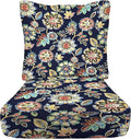 RSH DECOR Deep Seating Cushion with Pillow Back | 24” x 23” Seat | Water and Fade-Resistant Spun Fabric | Outdoor Chair Cushion Set for Patio Furniture | Daelyn Navy
