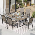 7 Piece Patio Dining Sets for 6, Outdoor Table and Chairs Set with 1 Patio Dining Table(1.61"-2" Hole) and 6 High Back Patio Chairs, Outdoor Dining Sets for Deck Backyard