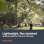 Fiskars XtendControl Extendable Tree Pruner (14 ft), Adjustable Branch Trimmer with 15" X2 Hook Bill Saw, 3-6 ft & 4-8 ft Extension Poles, and Secure Locking System for Precision Cutting