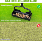 Yesker Lawn Aerator Coring Tool with Soil Core Tray, 39 inches Manual Garden Plug Aerator for Grass Aeration, Yard Aerator & Cleaning Tool for Compacted Soil, Lawn Care