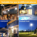 ADYENA 2 Pack 150W LED Flood Lights Outdoor, Plug in LED Work Light, 1500LM Super Bright Outdoor Lights, IP66 Waterproof 6000K Daylight White Floodlights for Garage Yard Garden Playground