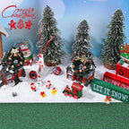 Marspark Christmas Village Accessories 5 x 50 Inch Christmas Miniature Road Village Street Mat Xmas Snow Street Decorations for Little Landscape(Grass Style)