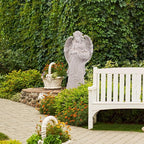 Hanna Roberts Outdoor Statues Angel Décor Garden Statue,23.5" H Angel Statue, Resin Angel with Bird Figurine,Gifts for Women and Men,Outdoor Garden Decor Ornaments for Outside (White)