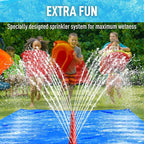 JAMBO 40FT Mega Slip Splash and Slide with 2 Bodyboards | Water Slide Waterslide Backyard Outdoor Water Toys for Kids with Sprinklers | Outdoor Splash Mat Splash Pad, Double Lane Summer Toy