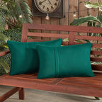 Greendale Home Fashions Sunbrella 21" x 14" Rectangle Outdoor Throw Pillow with Removable Cover (Set of 2), Canvas Forest 2 Count