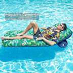 FindUWill Inflatable Pool Float Lounger - Fabric Pool Float with Cup Holder, Backrest, Swimming Water Floaties Pool Raft for Adults