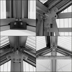 Greenhouse Topas 3 Aluminum Frame 7.4 x 6.4 ft Approx. 6 mm Polycarbonate Panels - with Bonus Base Frame and Automatic Vent Opener