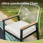 9 Pieces Outdoor Dining Set for 8, Patio Dining Set Wicker Rattan Chairs with Soft Cushion and Extendable Rectangular Table, Wicker Patio Table and Chairs for Backyard Porch