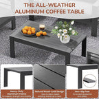 Solaste Aluminum Patio Furniture Set, 5 Seats Modern Outdoor Conversation Set Outdoor Furniture Set with Upgrade Cushion and Coffee Table,Dark Grey