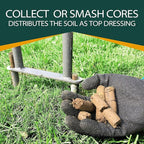 Walensee Lawn Coring Aerator, Manual Grass Dethatching Turf Plug, Core Aeration Tool Heavy Duty Aerator for Compacted Soils and Lawns to Prevent Lawn Run-Off and Soil Compaction