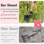SHARK ATTACK Heavy Duty Garden Shovel 43.3 inch with D-Grip Handle, 6.3'' Serrated Steel Blade for Digging and Landscaping, Beach Shovel, Car Snow Shovel