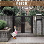 Porch Goose Outfits Western Cowboy Style, Lawn Cement Goose Clothes Outfits for Cement Goose Includes Adjustable Cowboy Hat and Scarf for 23/17″ Outdoor Statue(Pink)