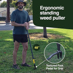 Rocklin™ Stand Up Weed Puller Tool - 4 Claw Steel Head - 48 inch Handle - 100% Metal - Easily Remove Weeds Without Bending or Kneeling (WeedPuller2.0)