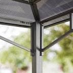 TOOLPORT Hardtop Gazebo 10x13 ft with Aluminum Frame and Approx. 8 mm Polycarbonate Roof