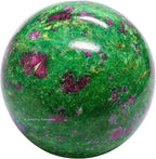 Amazing Gemstone Ruby Zoisite Crystal Ball with Stand - 2 Inches Crystal Sphere Meditation Balls for Witchcraft and Decorative Balls