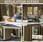 Gazebo Universal Replacement Privacy Curtain,12'×12' Gazebo Outdoor Waterproof Curtains, 4-Panels Sidewall Curtains with Double Zipper for Patio Canopy, Garden and Backyard (Curtain Only)