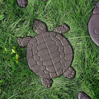 Sungmor Cast Iron Turtle Stepping Stones, Sturdy Metal Stepping Mat for Front Door, Outdoor Walkway Decorative Statue, Garden Path Pavers for Yard Lawn Landscaping