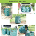 1x72Gallons+2x34Gallons (Free Gloves) Garden Leaf Bags,Reusable Heavy Duty Yard Waste Bag Set,Standable Design and Reinforced 4 Handles for Leaf,Grass,Debris,Camping Trash