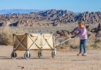 DOD Uma Foldable Wagon Cart with Wheels - Heavy Duty Collapsible Folding Wagon for All Outdoor Activities - Tan