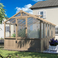 MUPATER 8 x 14FT Walk-in Wooden Greenhouse for Outdoor, Heavy Duty Green House Kit with Ventilated Window & Lockable Door, Greenhouse for Outside Garden, Backyard, Patio, Lawn