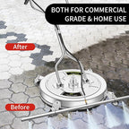30" Pressure Washer Surface Cleaner Ultra with 7 Nozzles Water Broom, Stainless Steel Surface Cleaner for Pressure Washer, Dual Handle Power Washer Surface Cleaner for Concrete Driveway, 5000 PSI
