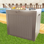 31 Gallon Outdoor Deck Box,Storage Lockable Waterproof Patio Furniture,Garden Tools,Cushions,Pool Accessories Outside Storage Resin Box(Grey)