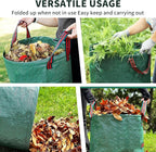 2 Pack Yard Waste Bags 53 Gallon Lawn and Leaf Bags, Reusable Heavy Duty Garden Bags for Collecting Leaves, Waste Container for Clean Up Outdoor Debris Leaves Grass Clippings