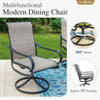 Sophia & William Patio Dining Set 7 Pieces, 6 x Swivel Patio Dining Chairs Qucik Dry, Large 64" Metal Dining Table, for Patio Garden Backyard Support 300lbs