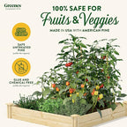 Greenes Fence Original Pine Raised Garden Bed, 4' x 4' x 7" - Made in USA with American Pine