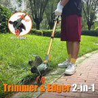 13-Inch String Trimmer Cordless,(2 x 21V 5.0Ah Batteries & Charger), 2 in 1 Trimmer & Edger, Electric Weed Wacker with Auto Rope Spool Feed, 6 Pcs 4M Spool Line for Yard, Garden, Green