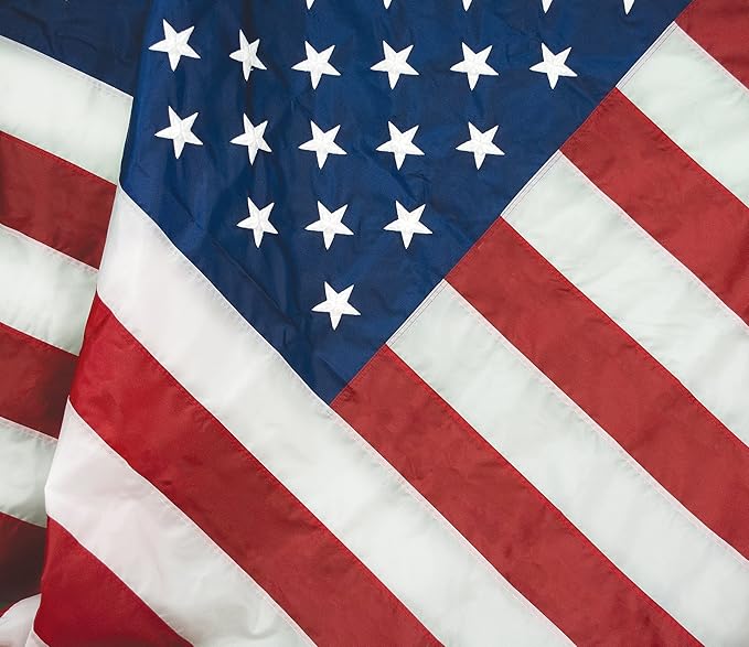 FlagSource FMAA Certified PolyExtra Polyester American Flag with Embroidered Stars and Sewn Stripes, Made in the USA, 12x18'