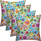 RSH DECOR: Square Throw Pillows Set of 4 | 20” x 20” | All-Weather Spun Fabric | Water and Fade-Resistant | Outdoor Accent Pillows for Patio Furniture | Gregoire Fresco