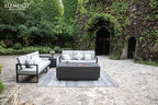 Elementi Andes Gas Fire Pit Cast Concrete Fire Table, Outdoor Fire Pit Electronic Ignition | Canvas Cover, Lava Rock Included | Free AMS Wind Guard & Table-top Firepit | Dark Gray (Propane Gas)