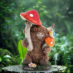 Highland Cow Figurine for Garden Decor,Garden Cow Decor for Outdoor Statues,Highland Cow Decorations for Outdoor Indoor Patio Yard Lawn Home Bathroom Shelf Decor,Animal Statues Cows Gifts for Women