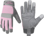 HANDLANDY Women Safety Work Gloves Utility Touch Screen Working Grip Glove for Yardwork Gardening Breathable Mechanic Gloves