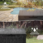 DWVO 30 Gallon Deck Box Outdoor Storage Box, Lockable Outside Storage Bin for Gardening Tools, Patio Cushions, Waterproof Resin (Black)