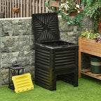 Planters,Garden Compost Bin 80 Gallon Outdoor Large Capacity Composter Fast Create Fertile Soil Aerating Box, Easy Assembly, Yellow